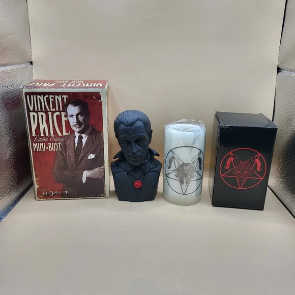 NEW Vincent Price Limited Edition Mini Bust Pentagram Flameless Candle Horror - Picture 2 of 3